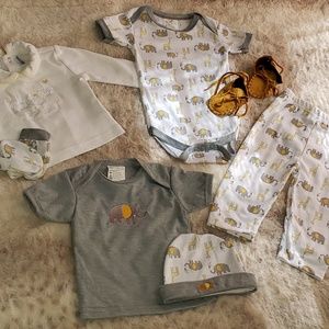 🦒🐘 Elephant unisex baby 6 pc. lot (0-3 M) 🐘 🦒